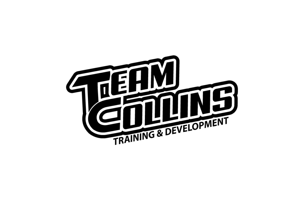 Team collins logo on a black background.